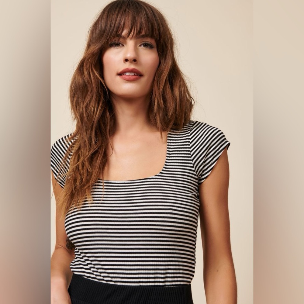 Whimsy + Row stripe Cory bodysuit short sleeve t shirt top